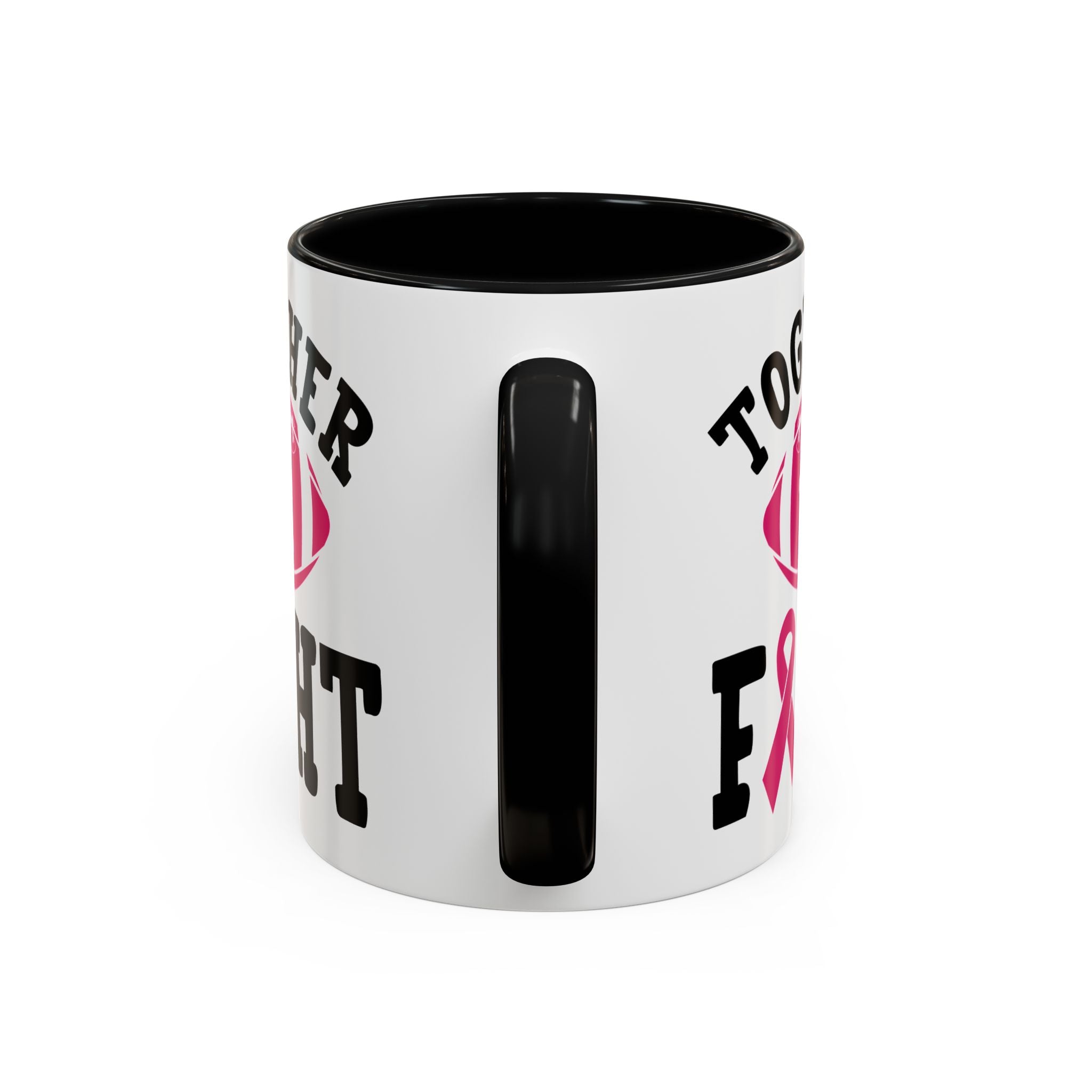 Together We Fight Pink Ribbon Coffee Mug, Support Breast Cancer Awareness, Gift for Survivors, Football Lovers, Empowerment