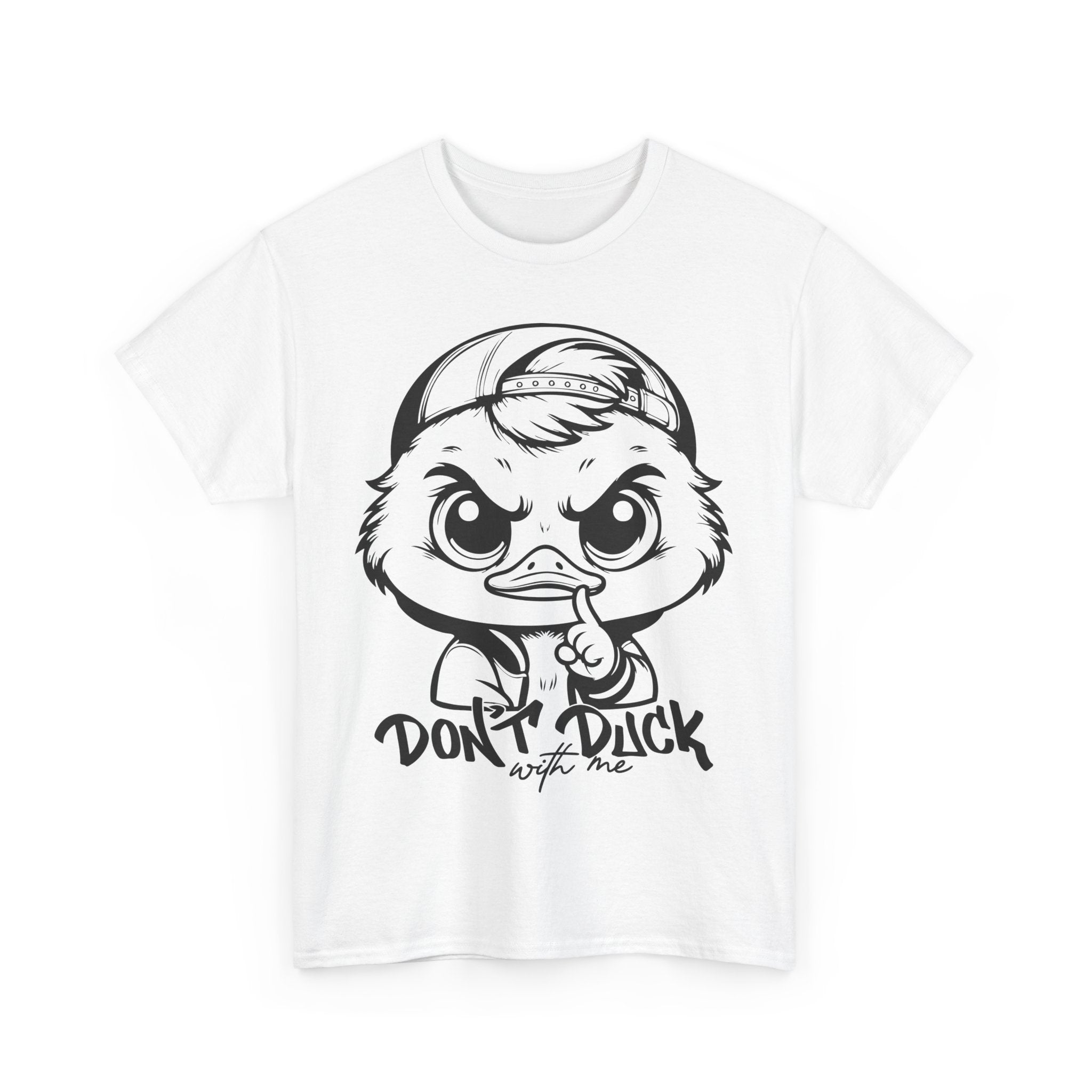 Don't Duck With Me Unisex Heavy Cotton Tee - Fun Cartoon Design Perfect for Casual Days