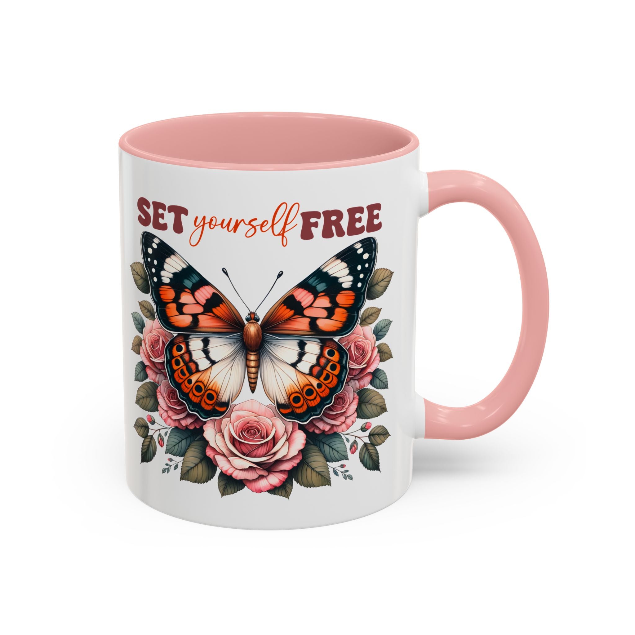 Butterfly Inspiring Coffee Mug - Set Yourself Free positive vibe mental health freedom
