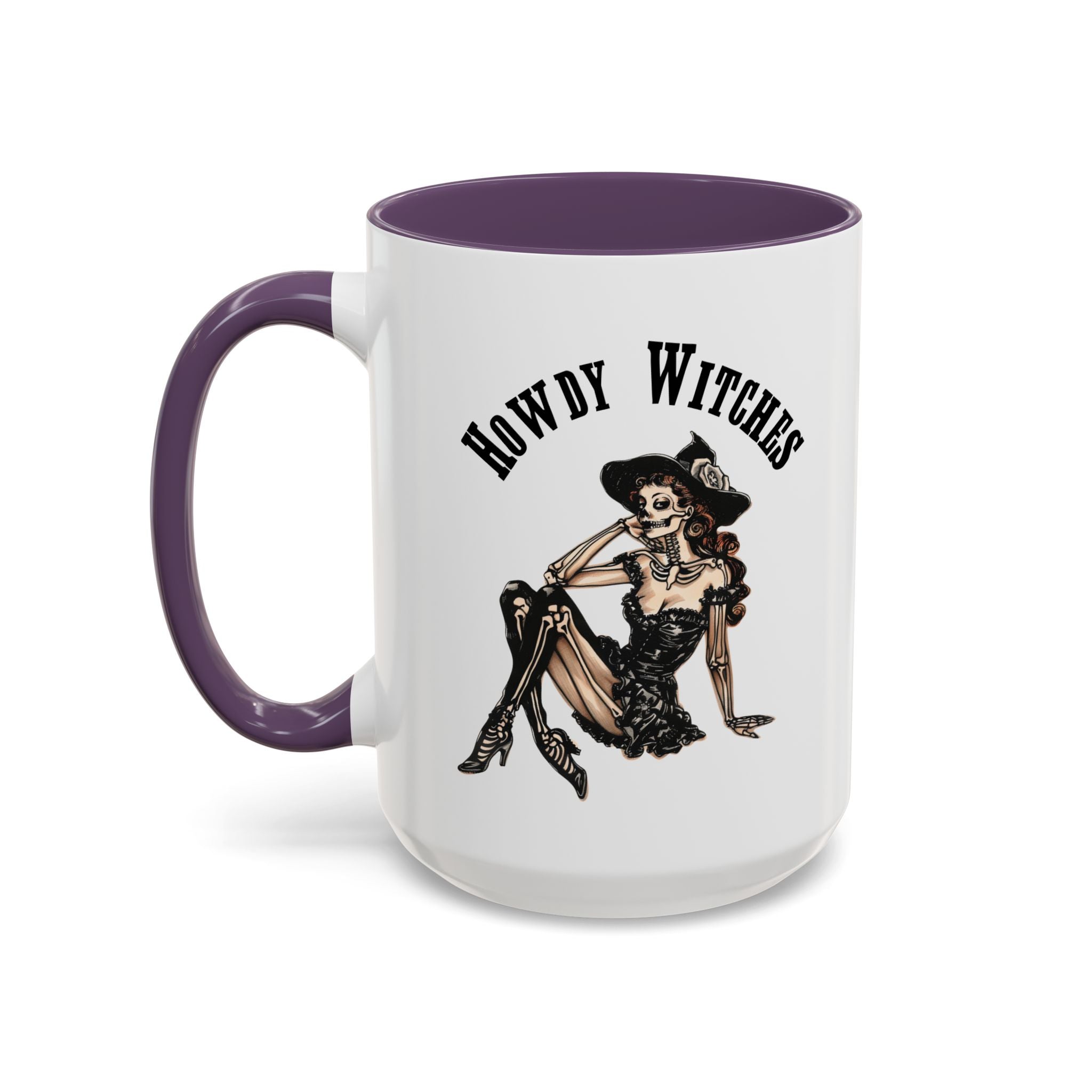 Howdy Witches Coffee Mug - Spooky Halloween Mug, Gift for Witches, Witchy Decor, Gothic Coffee Cup, Skeleton Design