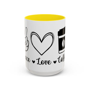 peace love coffee Accent Coffee Mug (11, 15oz)