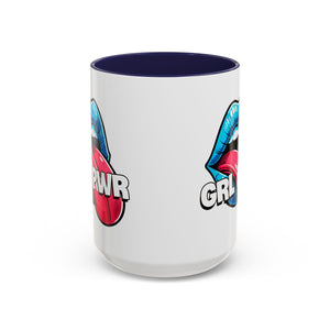 GRL PWR Accent Coffee Mug - Bold Fun Design for Empowerment, Great Gift for Friends, Coffee Lovers, Birthdays, and Celebrations