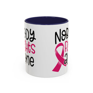 Inspirational Coffee Mug for Support - 'Nobody Fights Alone' | Breast Cancer Awareness Gift, Motivational Mug, Friendship Gift, Self-Care