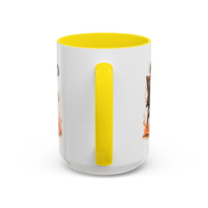 Funny I'M fine  Skeleton on fire Coffee Mug - Humor Gift for Halloween, Coffee Lovers,  Decor, Gag Gift, 11-15oz Accent Mug