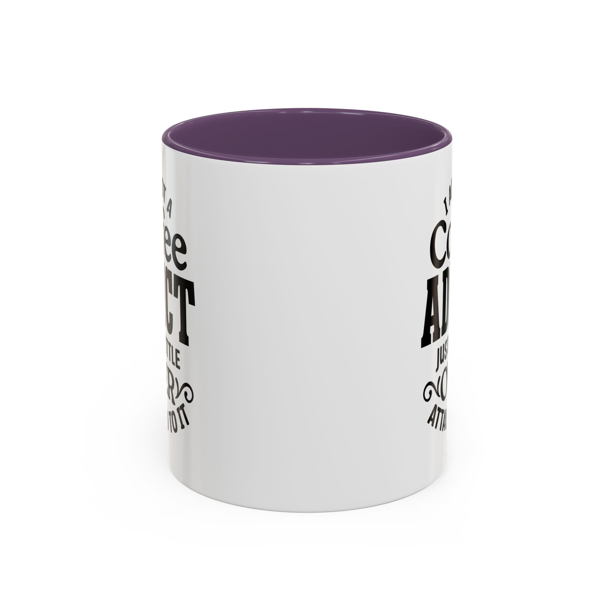 Coffee Addict Mug, Funny Coffee Lover Gift, Black Accent Mug, Warm Beverage Cup, Office Humor Drinkware