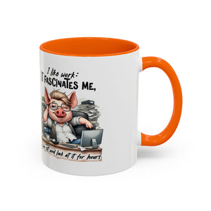 Whimsical Pig Coffee Mug, Funny Gift for Animal Lovers, Unique Office Mug, Cute Coffee Cup, Perfect for Birthdays, Holidays