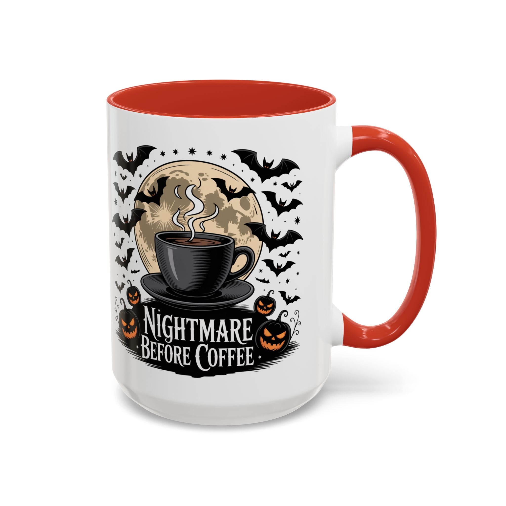 Halloween-Themed Coffee Mug: Nightmare Before Coffee funny art