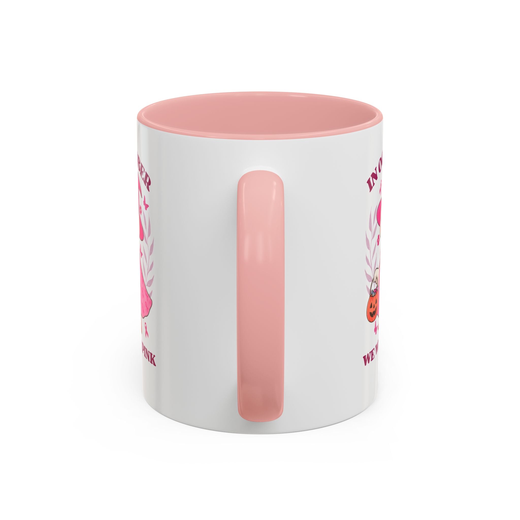 Halloween Breast Cancer Awareness Coffee Mug | October 2023 Gift, Pink Ribbon Mug, Spooky Coffee Cup, Cute Duck Mug, Fall Decor