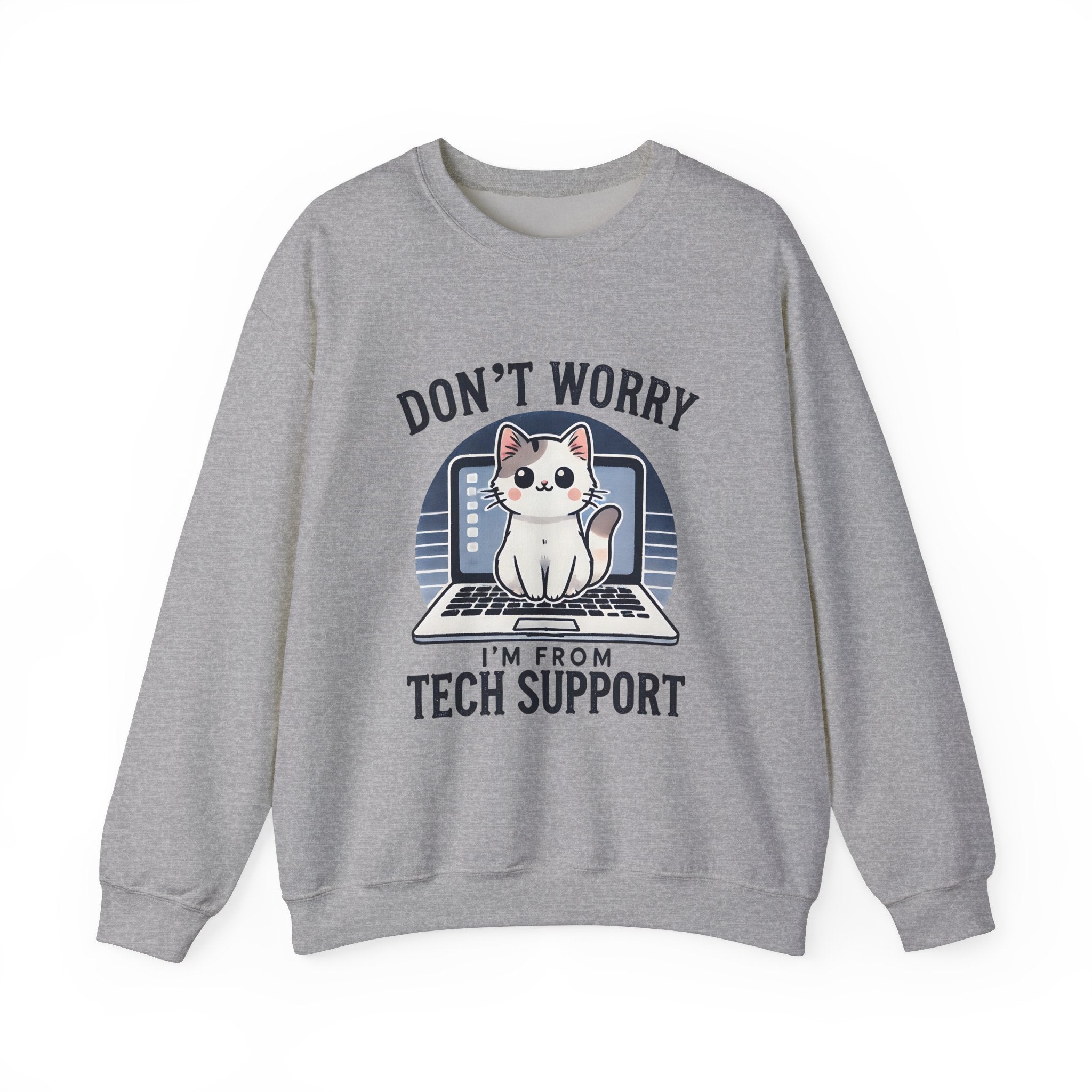Tech Support Cat Crewneck Sweatshirt – Fun Gift for IT Lovers