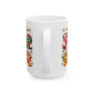 funny Dinosaur coffee Mug, Playful Coffee Cup  Cute Gift for Birthdays, Fun Desk Decor, Dino Lover Gift
