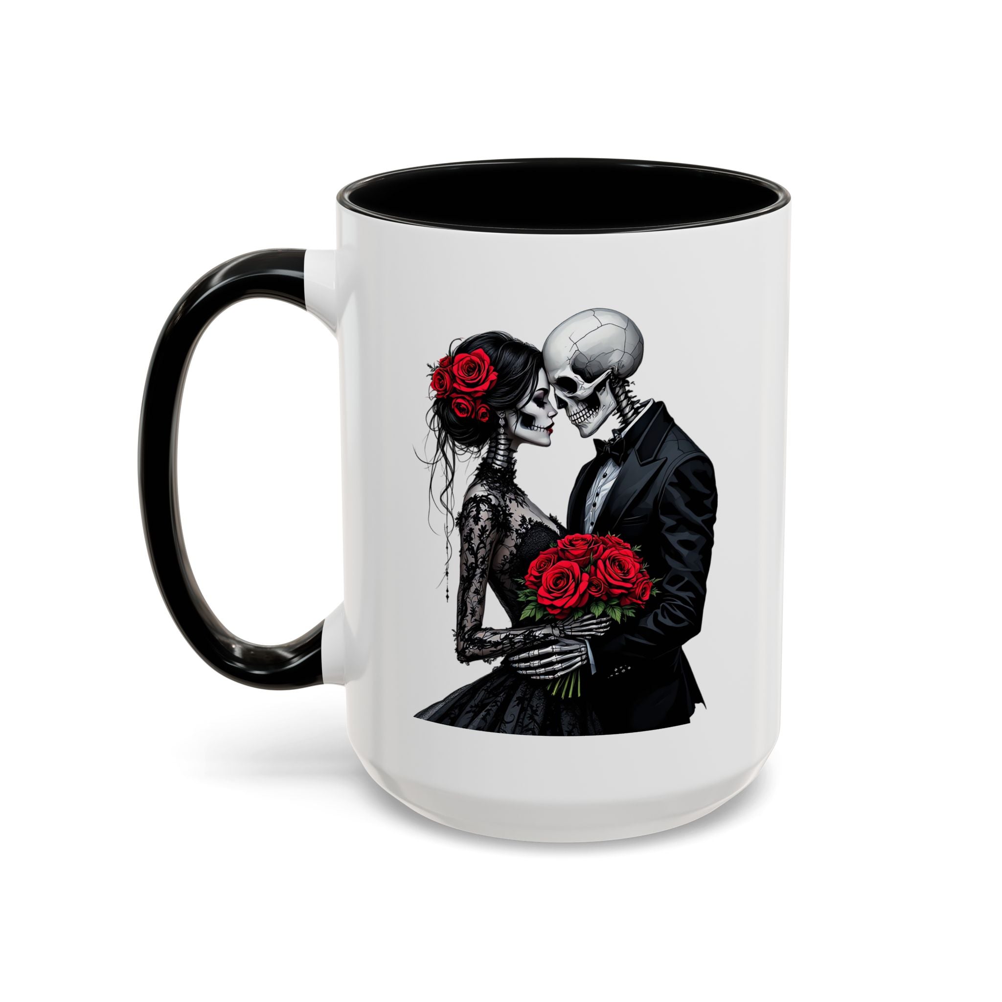 Romantic Skeleton Coffee Mug, Skull Love Mug, Gothic Gift, Halloween Decor, Couple Mug, Unique Coffee Cup