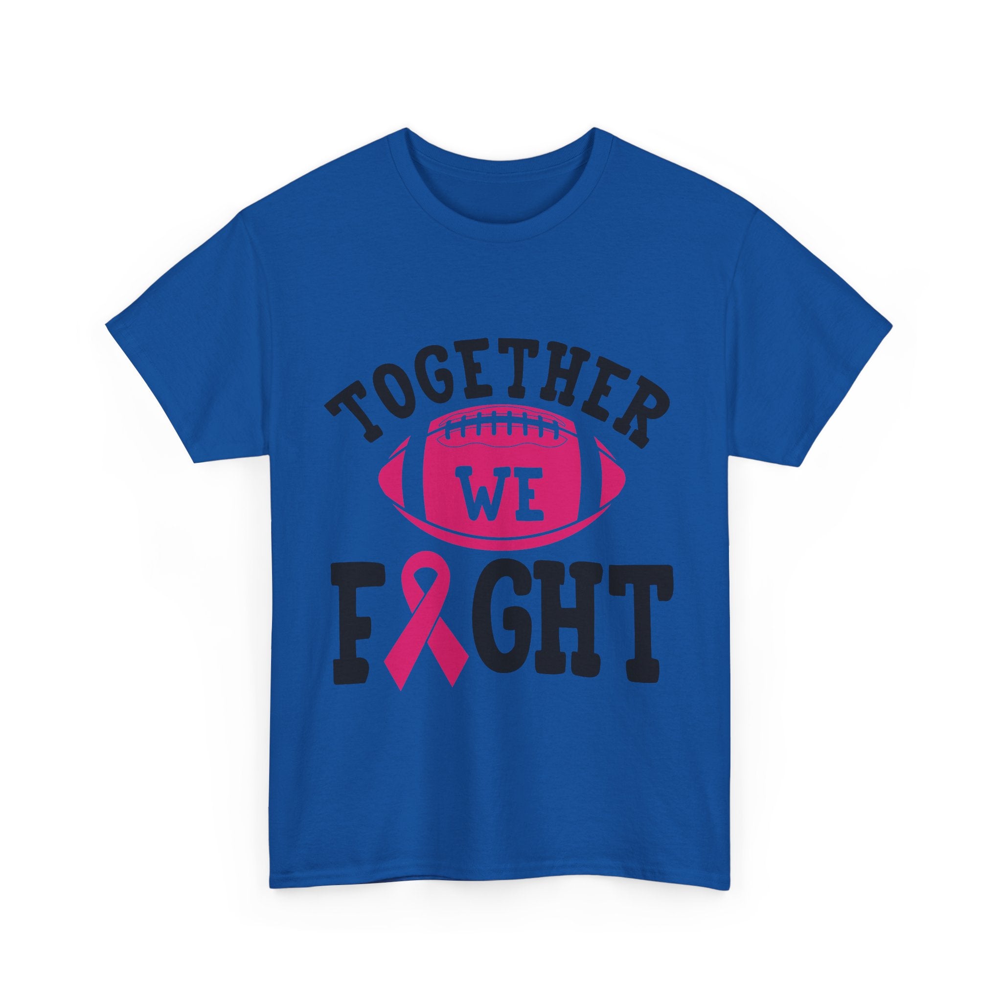 Together We Fight Football Tee, Awareness T-Shirt, Breast Cancer Support Shirt, Unisex Cotton Tee, Game Day Apparel, Gift for Him/Her