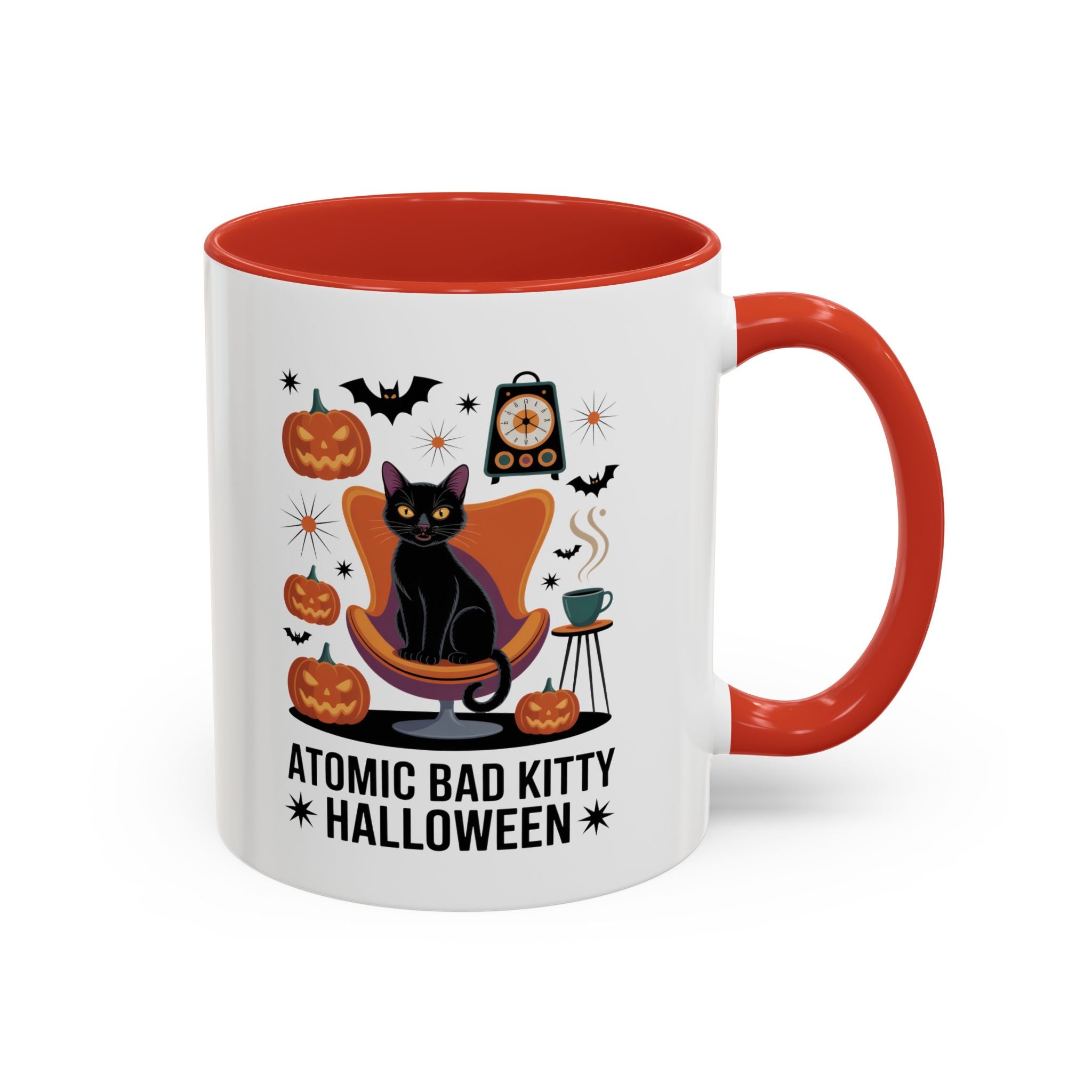 Halloween Themed Coffee Mug – Atomic Bad Kitty Design