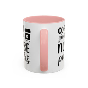 Nurse Coffee Mug, Funny Gift for Nurses, Coffee Lover's Mug, Black Accent Tea Cup, Motivational Nurse Gift