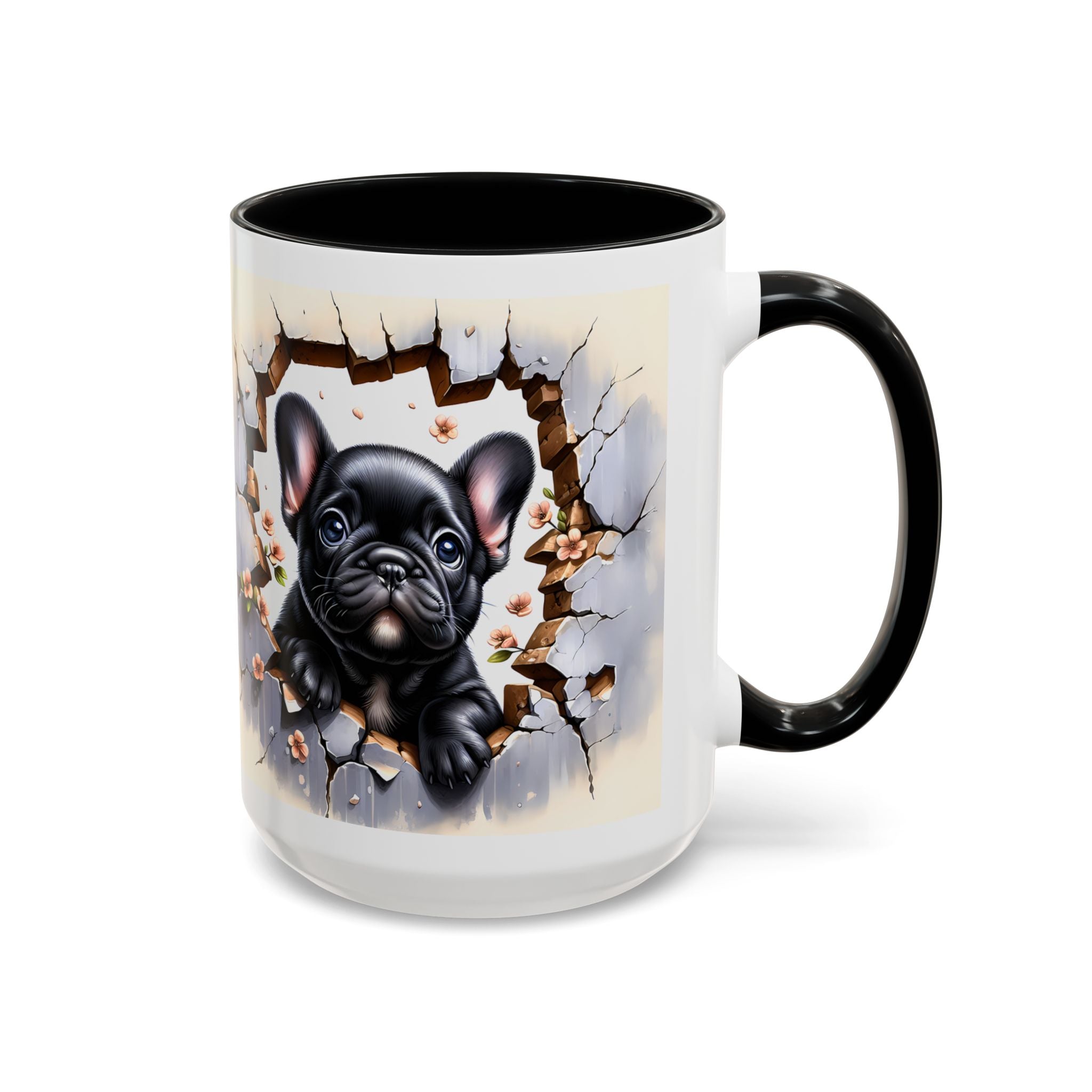 Cute French Bulldog Accent Coffee Mug, Pet Lover Gift, Dog Lover Mug, Home Office Coffee Cup, Unique Animal Print Mug