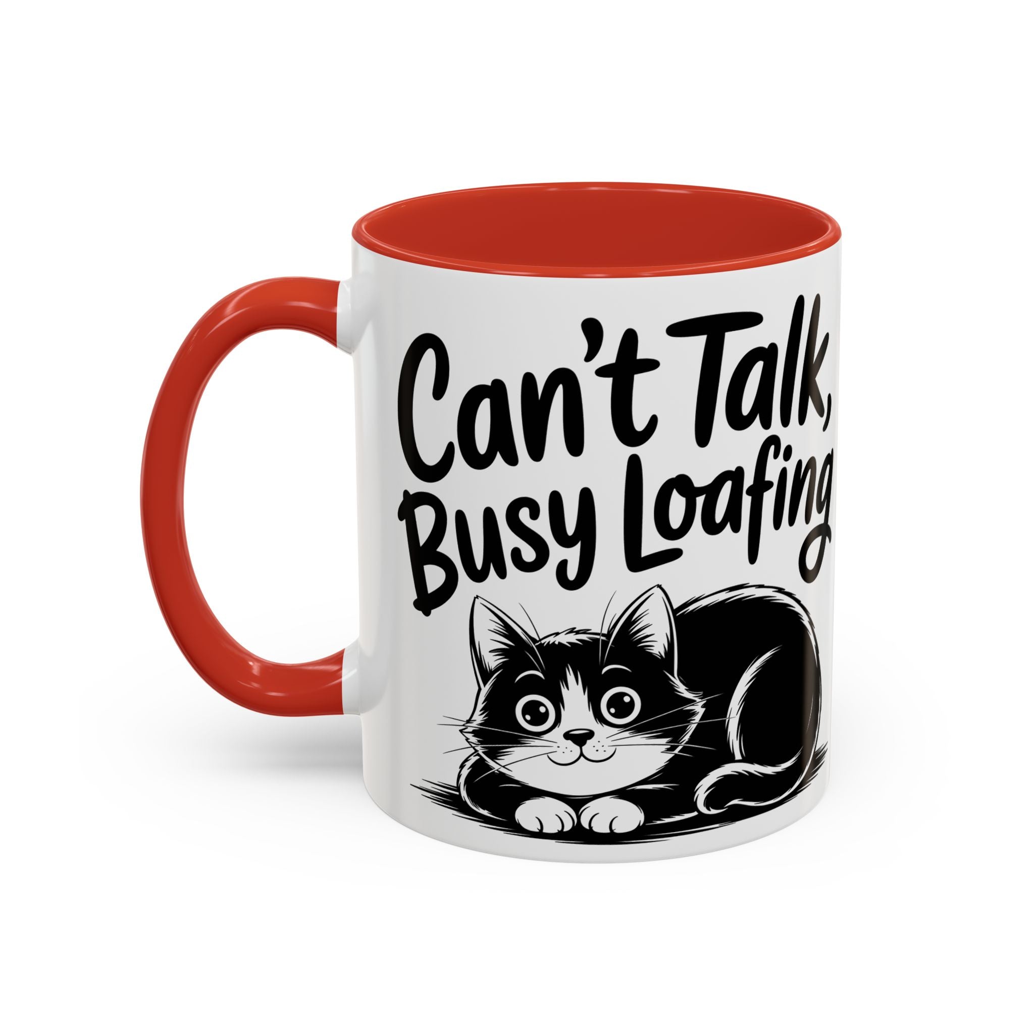 Can't Talk, Busy Loafing Cat Coffee Mug — Cute Cat Lover Gift (11/15oz)