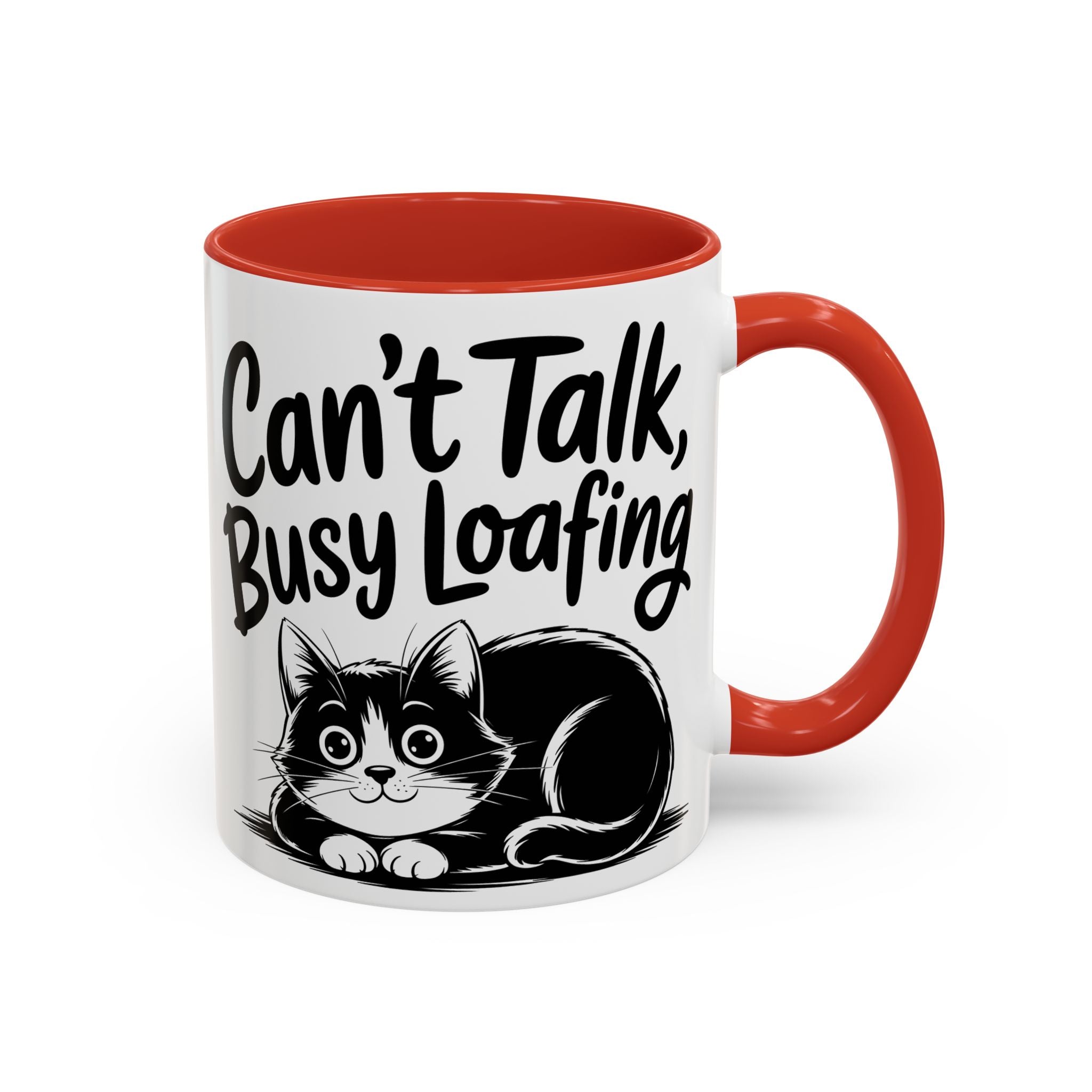 Can't Talk, Busy Loafing Cat Coffee Mug — Cute Cat Lover Gift (11/15oz)