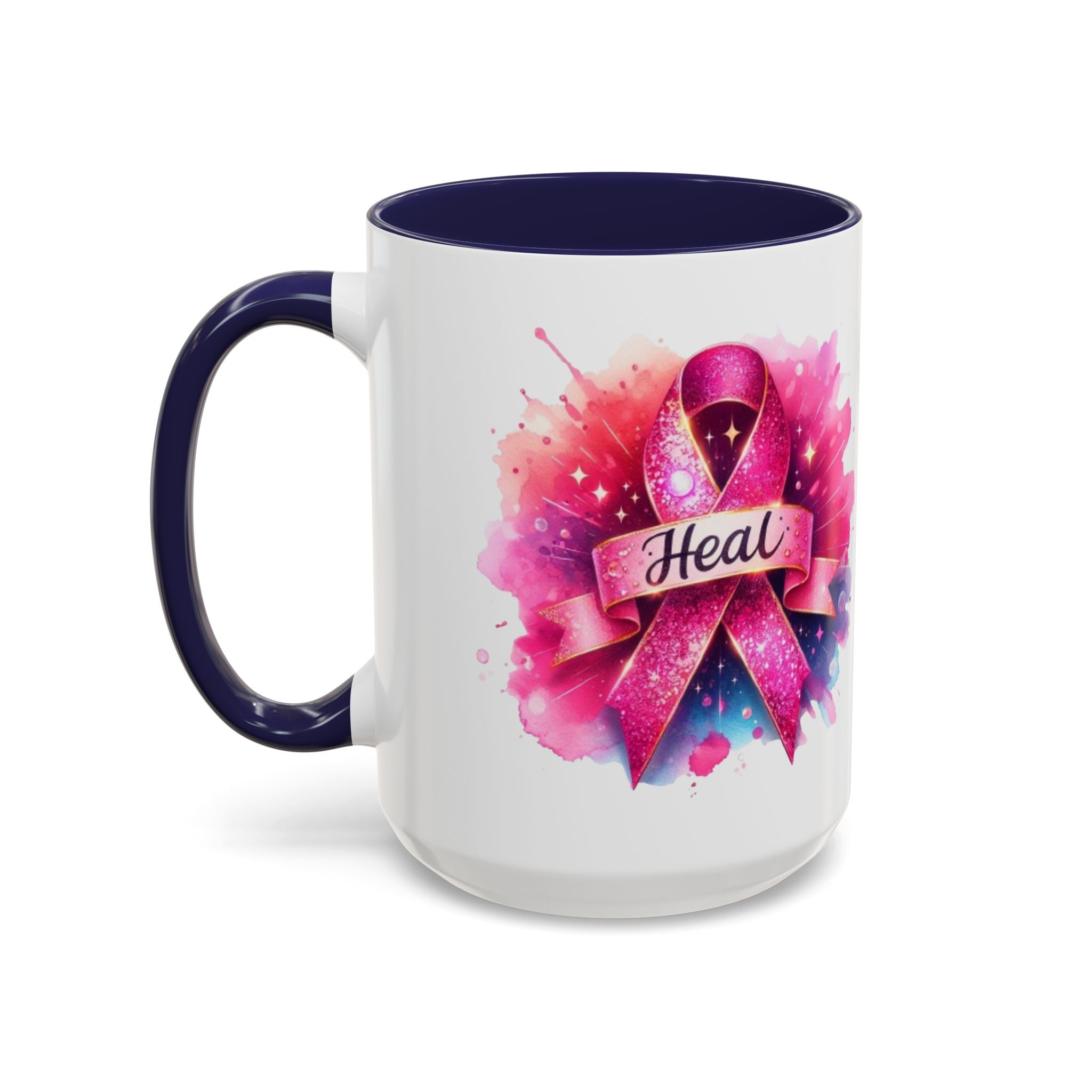 cancer awareness Inspirational Coffee Mug, Healing Ribbon Mug, Gift for Cancer Survivors, Motivational Drinkware, Support