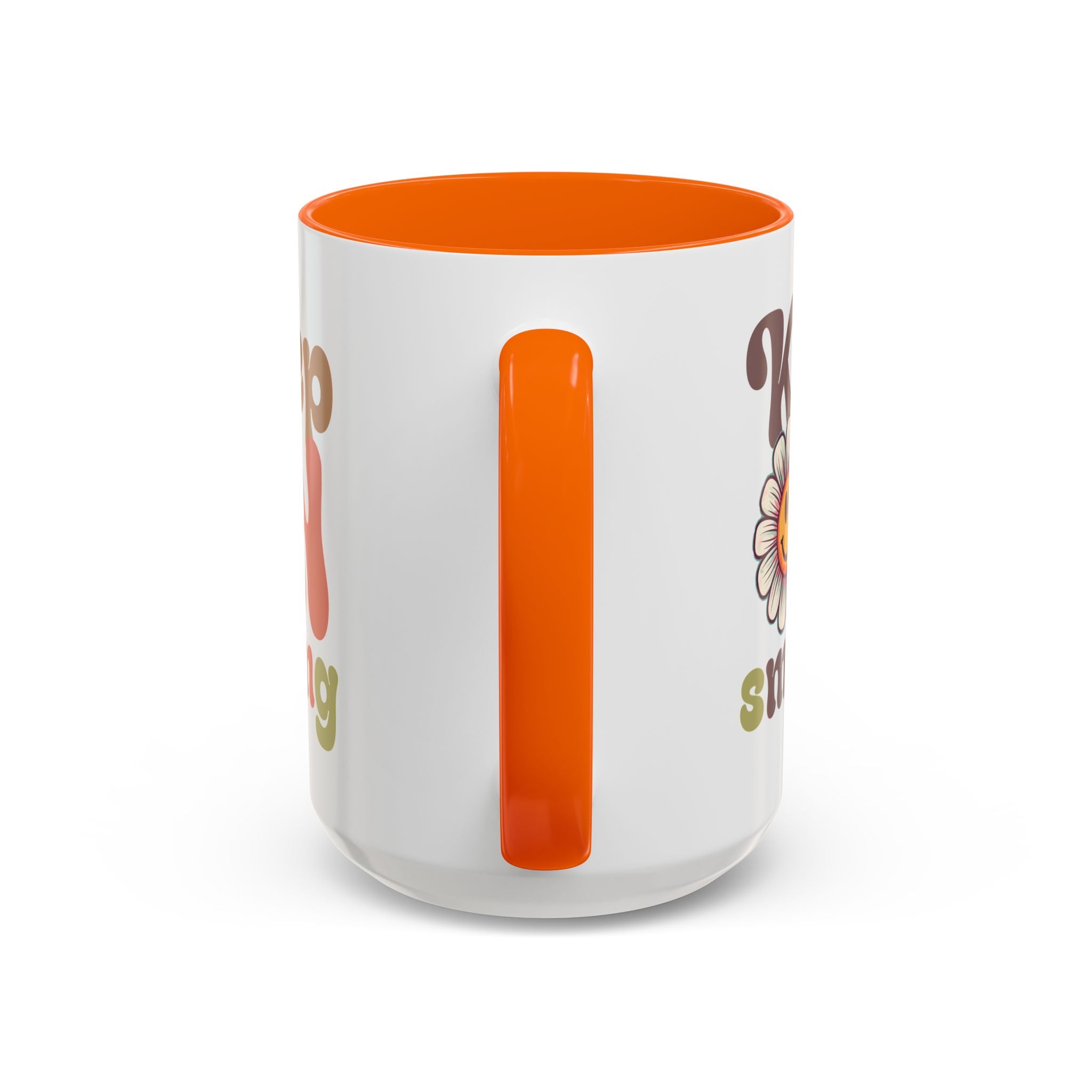 Keep Smiling Floral Coffee Mug - Cheerful 11 & 15oz Accent Mug for Daily Motivation