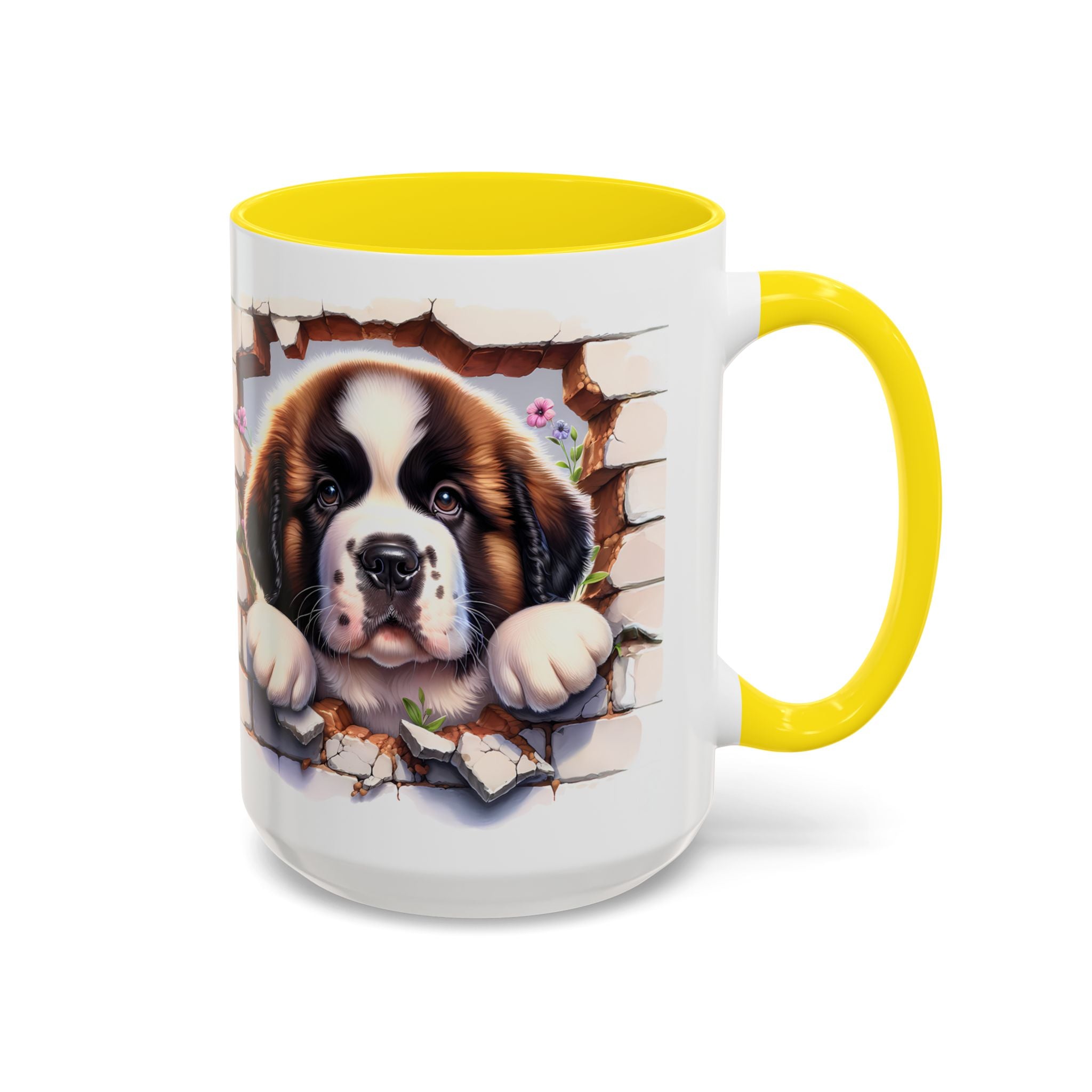 Cute Dog Breakthrough Accent Coffee Mug - Gift for Dog Lovers, Home Decor, Personalized Pet Mug, Puppy Lover's Kitchenware