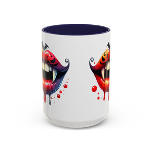 Halloween Vampire Coffee Mug, Spooky Drinkware, Goth Kitchen Decor, Pumpkin Mug, Horror Lover Gift