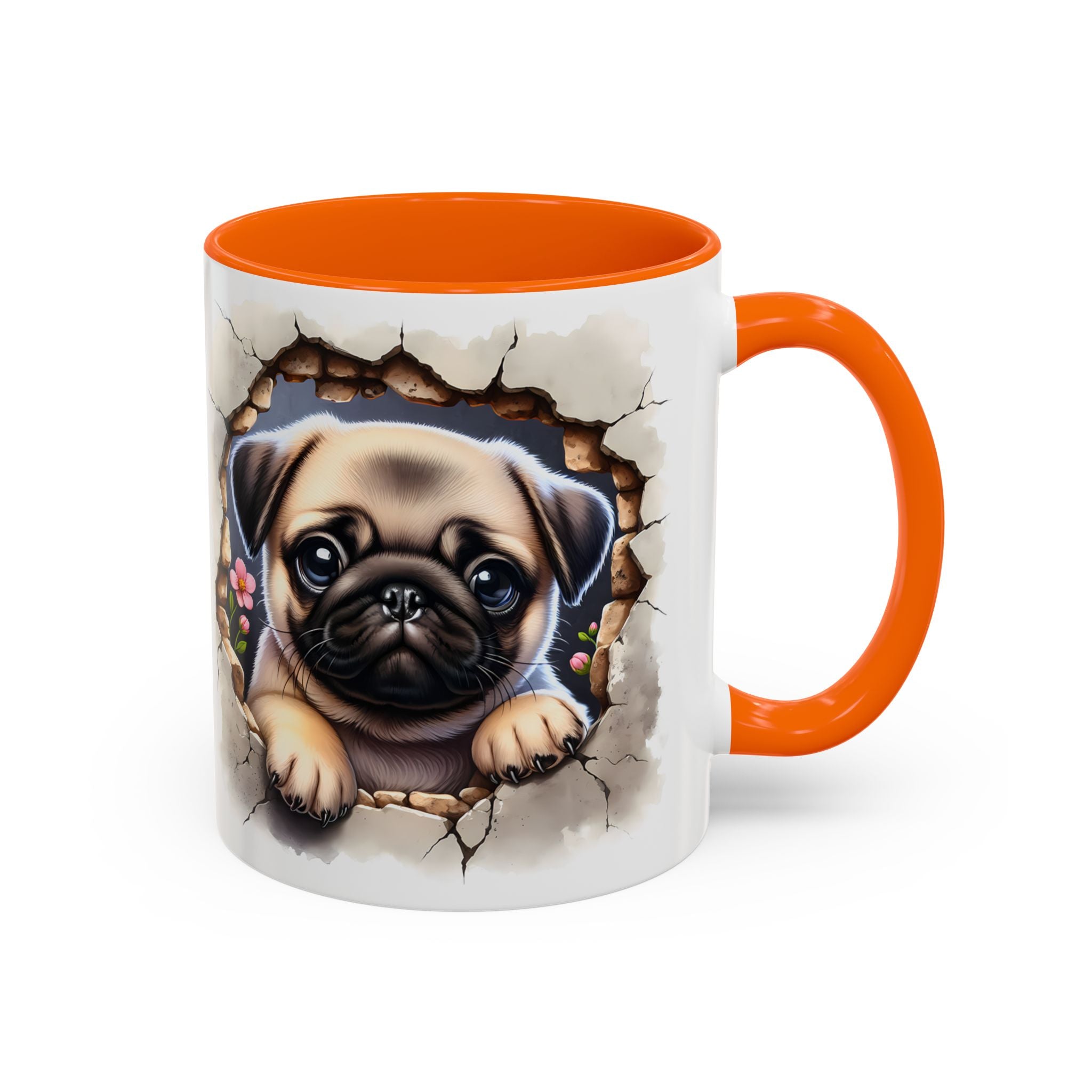 Pug In A Wall Coffee Mug - Cozy Ceramic Cup for Dog Lovers - Cute Pet Gift for Birthdays, Anniversaries, and Holidays