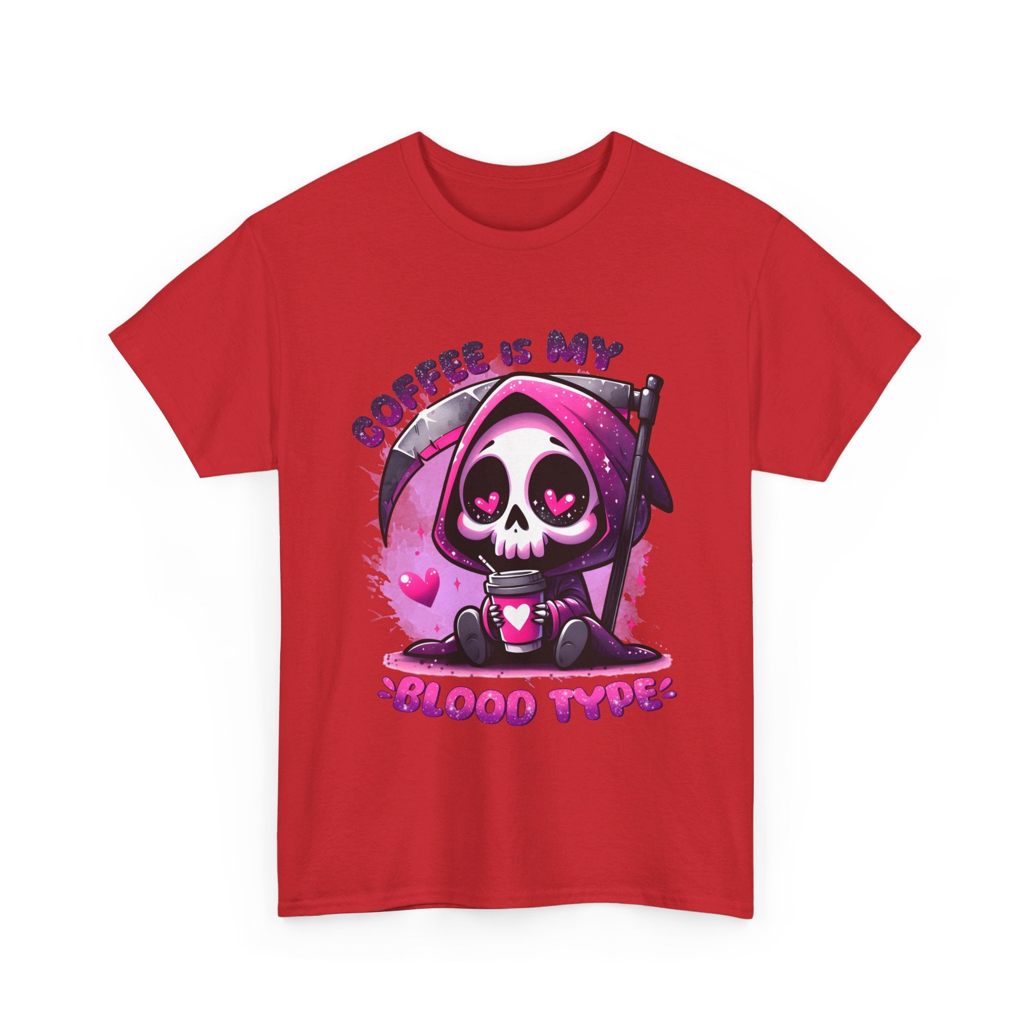 grim reaper coffee is my blood type Unisex Heavy Cotton Tee by the x m world