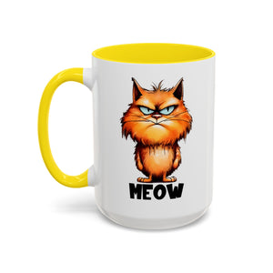 Funny grumpy  Cat Accent Coffee Mug - Perfect Gift for Cat Lovers, Meow Mug, Pet Owner Present, Caffeine Fix, Novelty Drinkware
