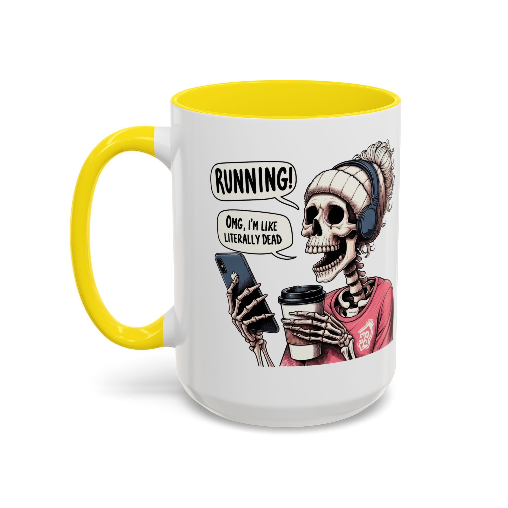 Running Skeleton Coffee Mug - Perfect for Fitness Lovers, Halloween Decor, Gift for Runners, Funny Tea Cup, Workout Enthusiast