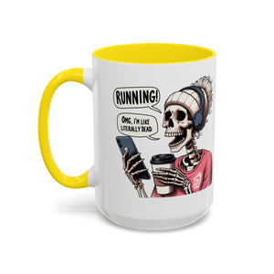 Running Skeleton Coffee Mug - Perfect for Fitness Lovers, Halloween Decor, Gift for Runners, Funny Tea Cup, Workout Enthusiast
