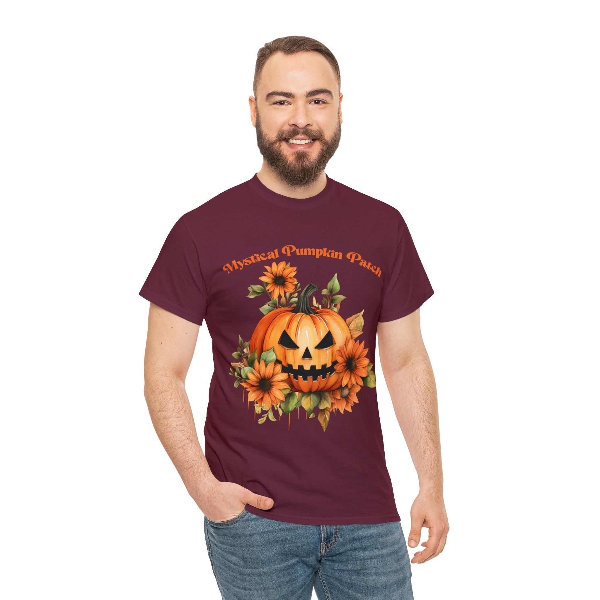 Halloween unisex t shirt mystical pumkin patch fall fun stocking stuffer Unisex Heavy Cotton Tee