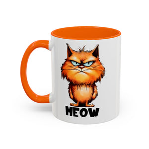 Funny grumpy  Cat Accent Coffee Mug - Perfect Gift for Cat Lovers, Meow Mug, Pet Owner Present, Caffeine Fix, Novelty Drinkware