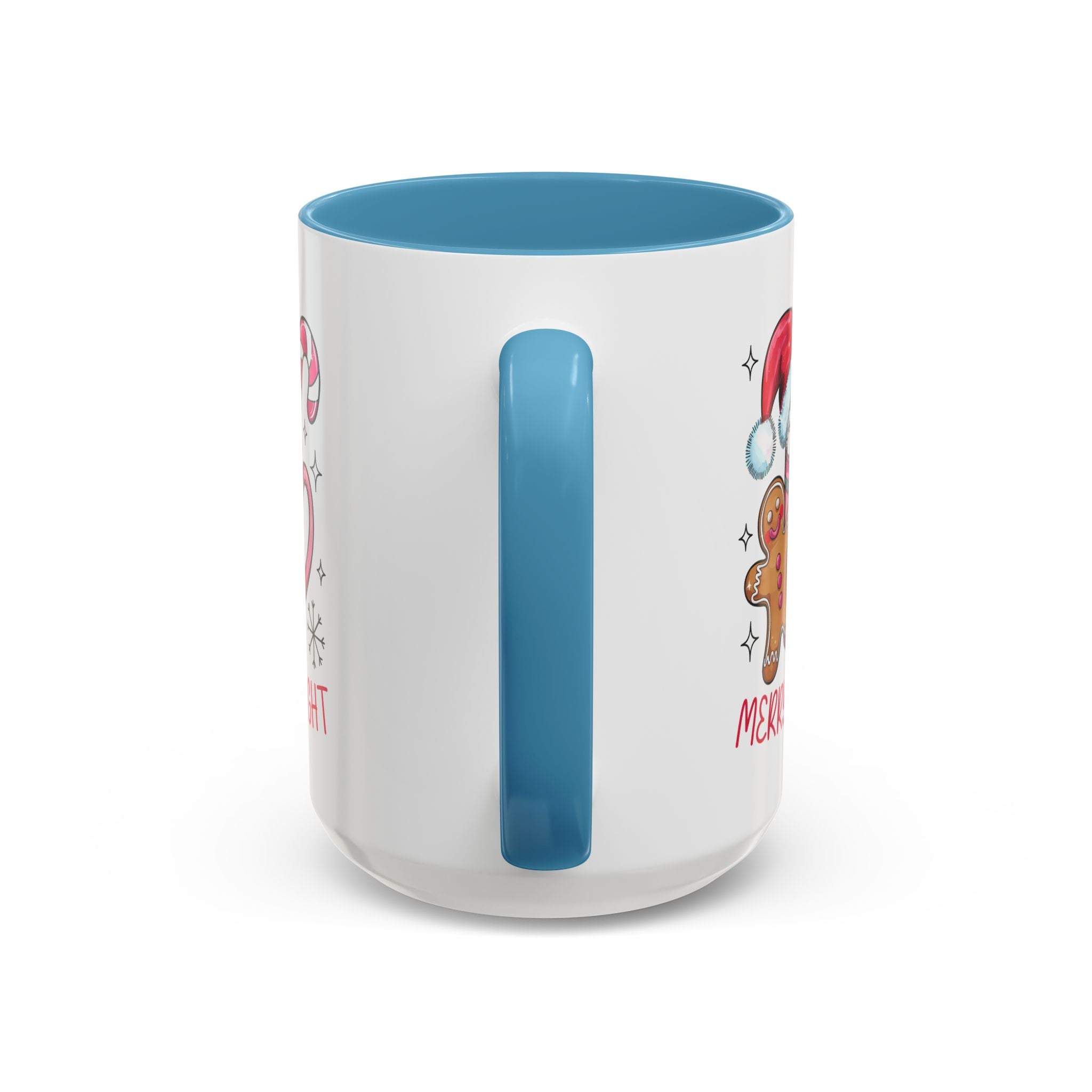 Festive Gingerbread Coffee Mug, Christmas Gift, Holiday Coffee Cup, Merry & Bright Mug, Winter Mug, Hot Chocolate Holder