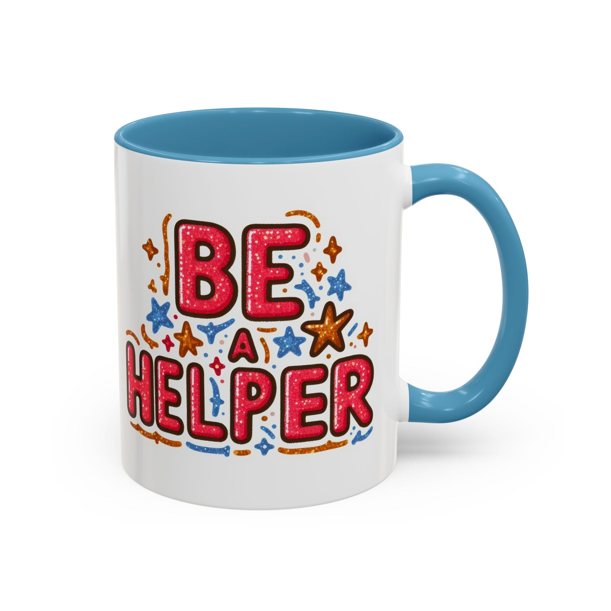 Be a Helper Accent Coffee Mug — Inspirational Teacher & Volunteer Gift (11/15oz)