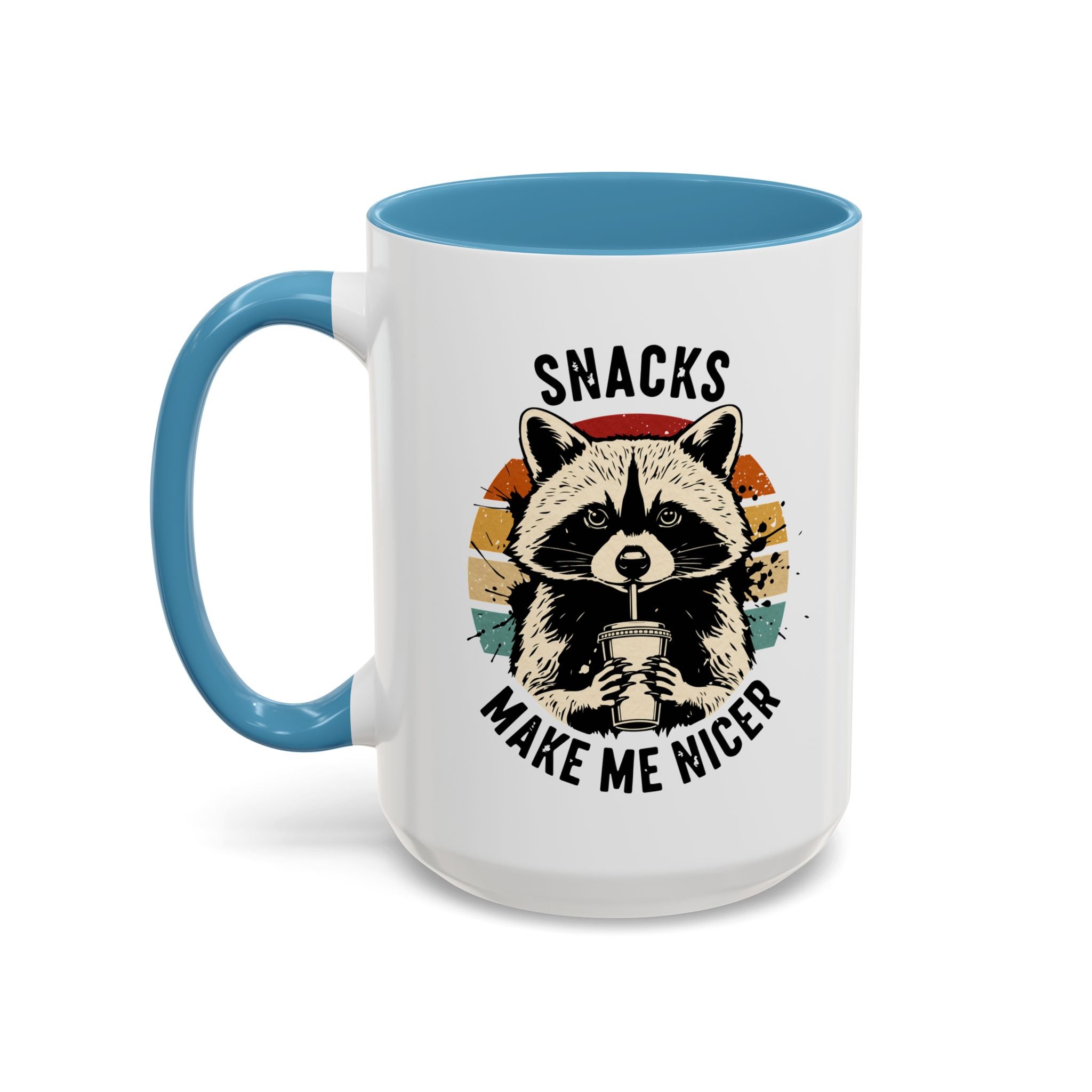 Snacks Make Me Nicer Raccoon Accent Coffee Mug (11/15oz)