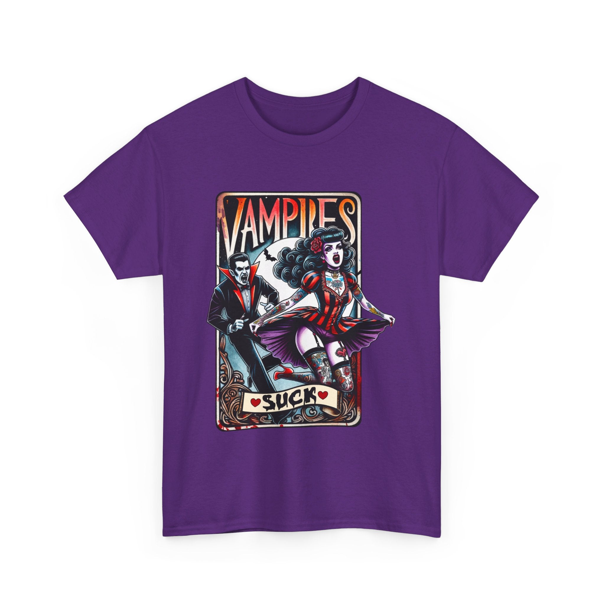 vampires suck horror art Unisex Heavy Cotton Tee men women