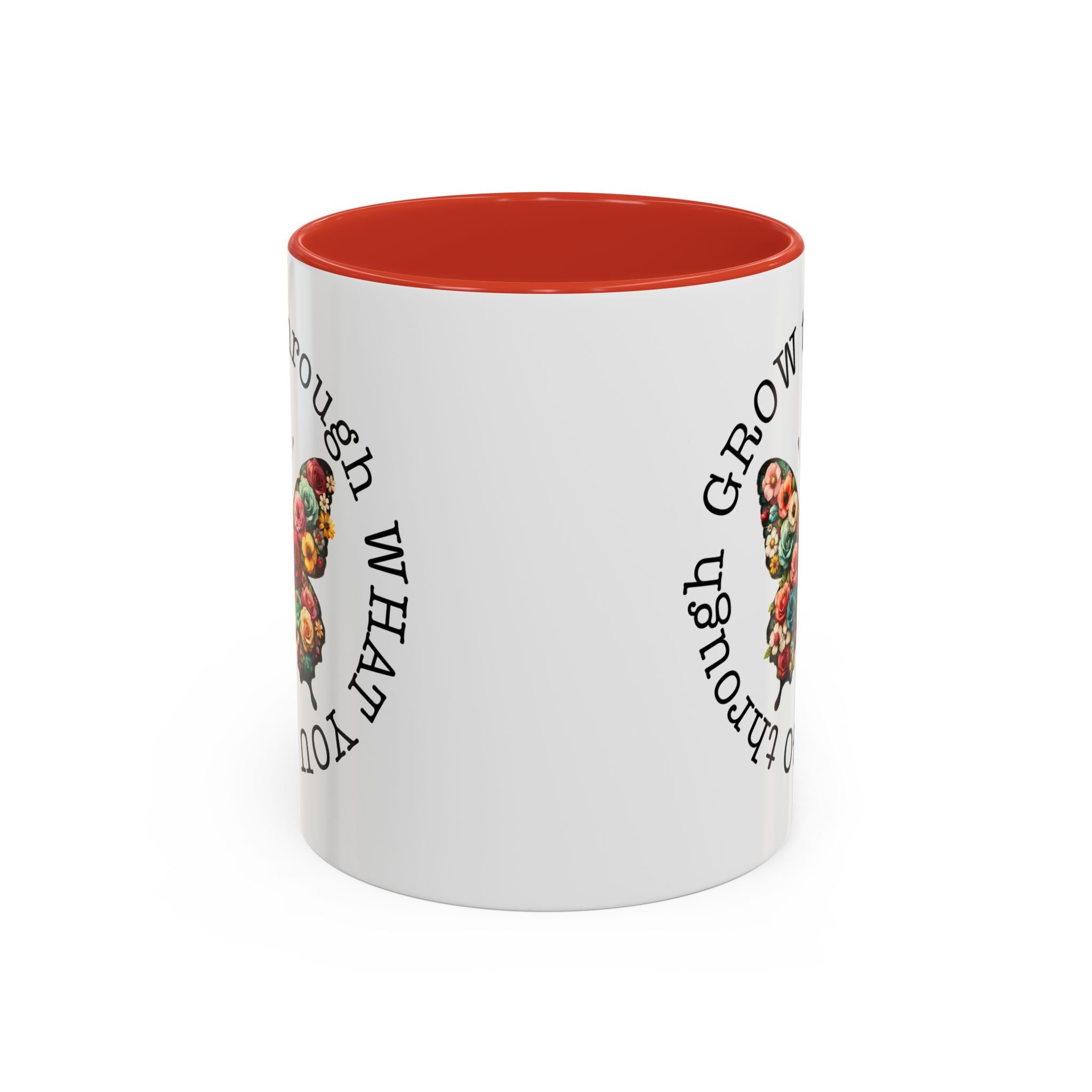 Inspirational Butterfly Coffee Mug  Grow Through What You Go Through positive vibe