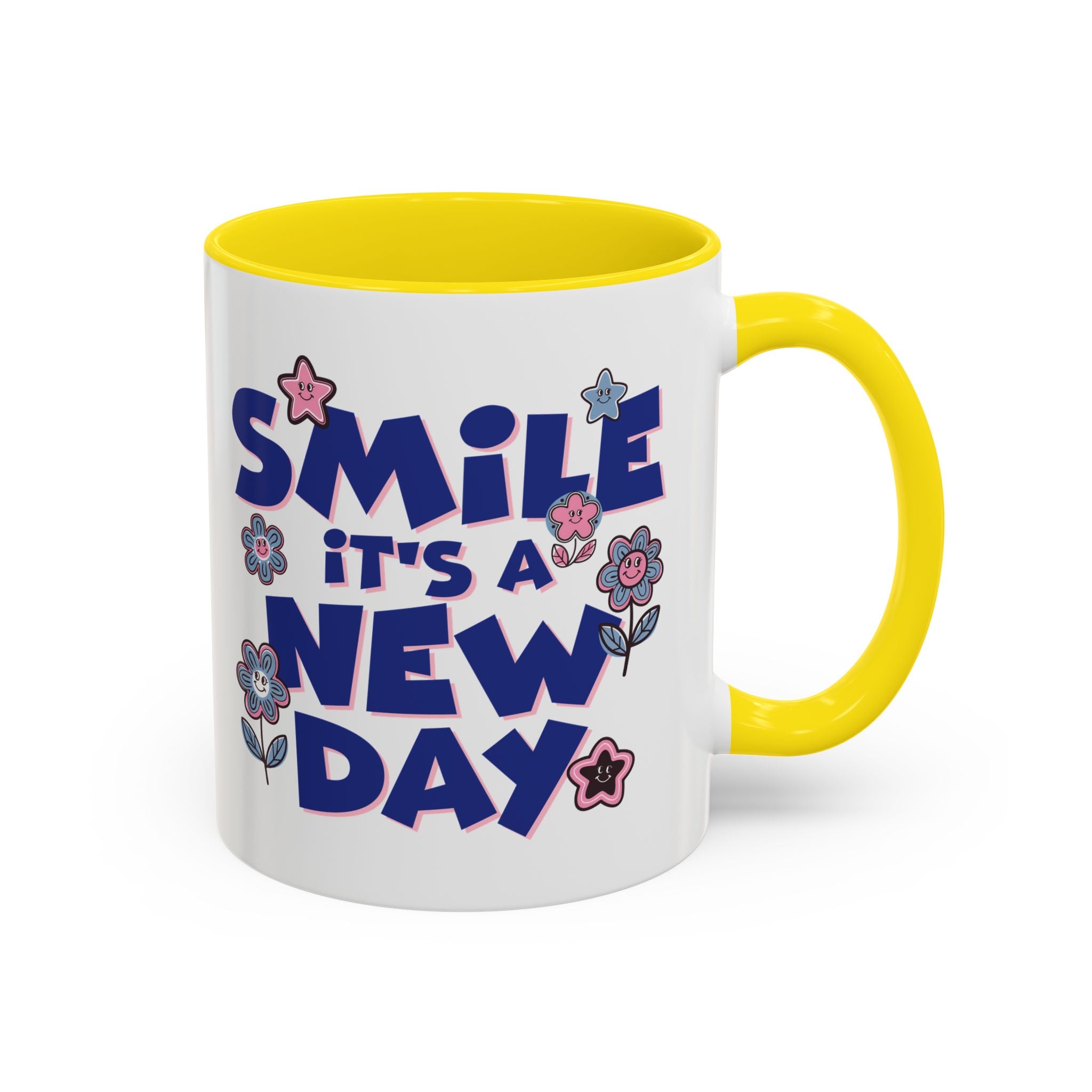 Inspirational Flower Design Coffee Mug - "Smile It's a New Day" - Perfect Gift for Coffee Lovers