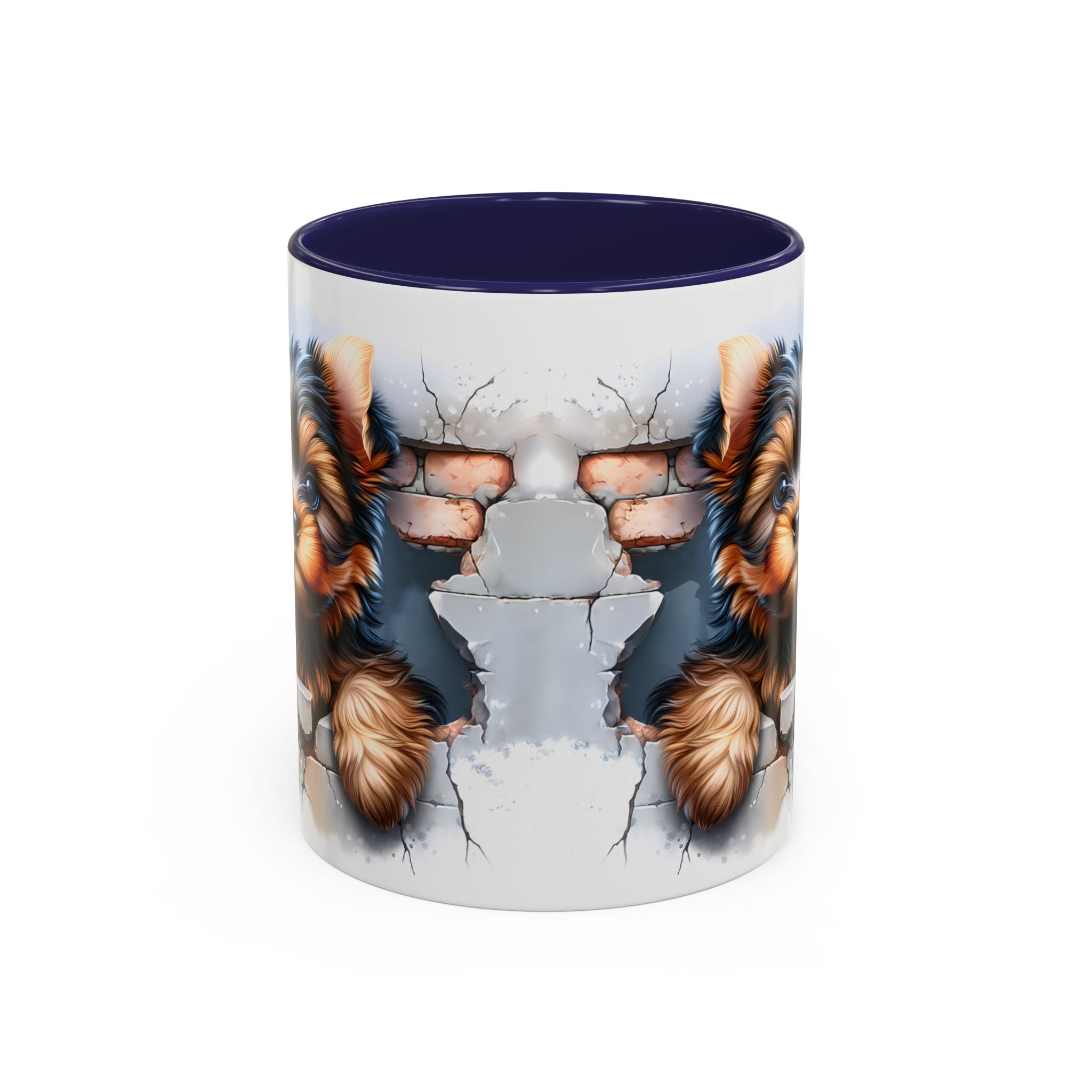 Cute Dog Peeking Coffee Mug, Pet Lover Gift, Yorkshire Terrier Mug, Animal Lover Coffee Cup, Dog-Themed Drinkware, Doggie Mug
