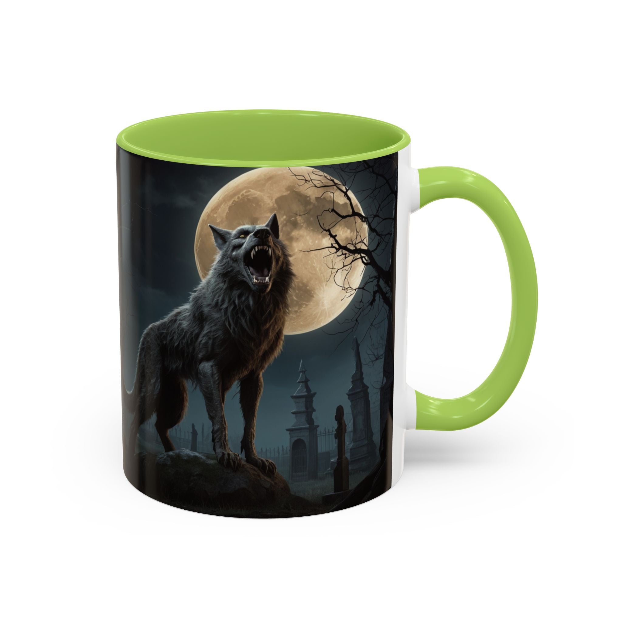 Werewolf Moon Coffee Mug — Gothic Wolf Moonlit Accent Mug fantasy horror art