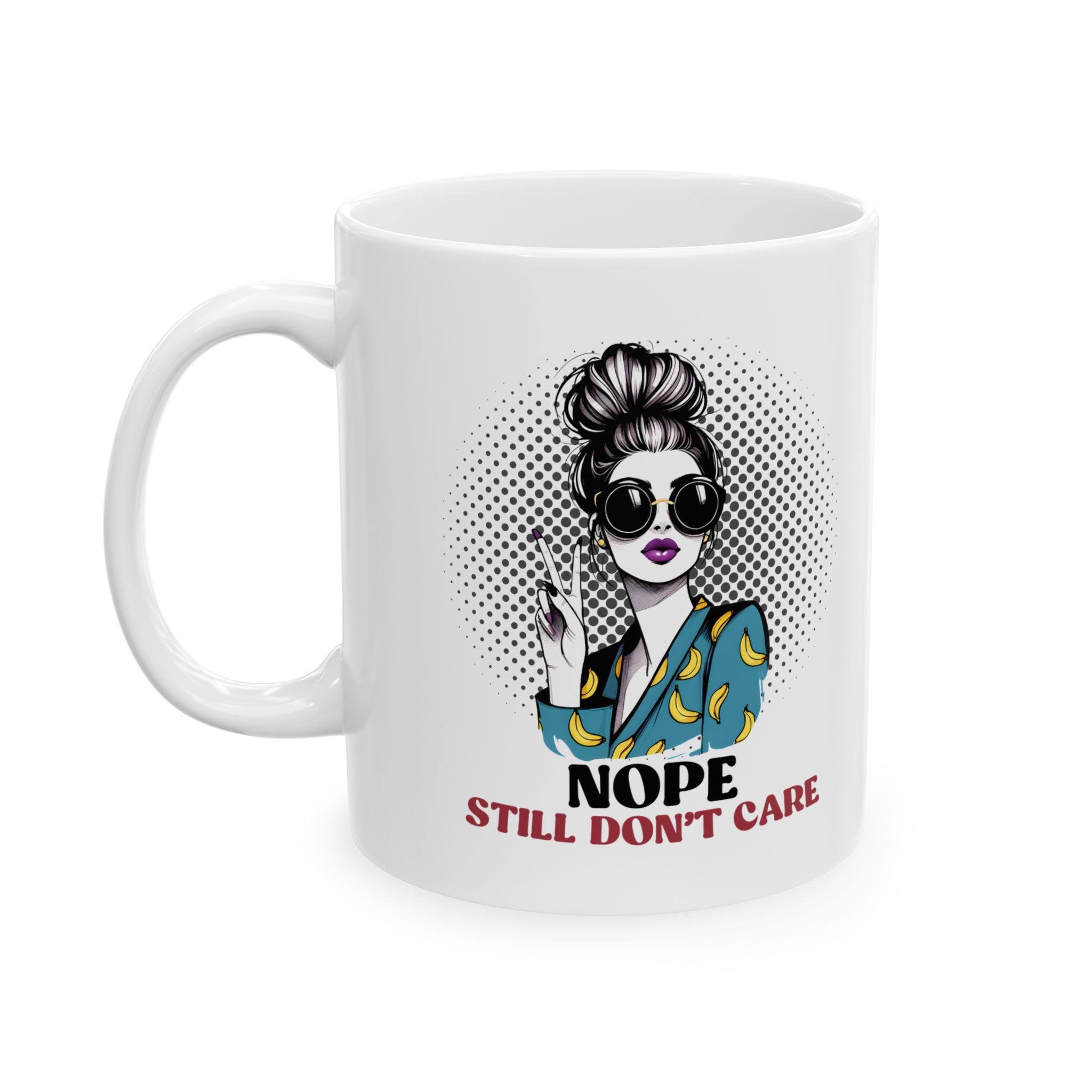 Funny Motivational don't care coffee Mug, Joke Cup, Gift for  Home Office Drinkware, Humorous Coffee Mug, Still Don't Care