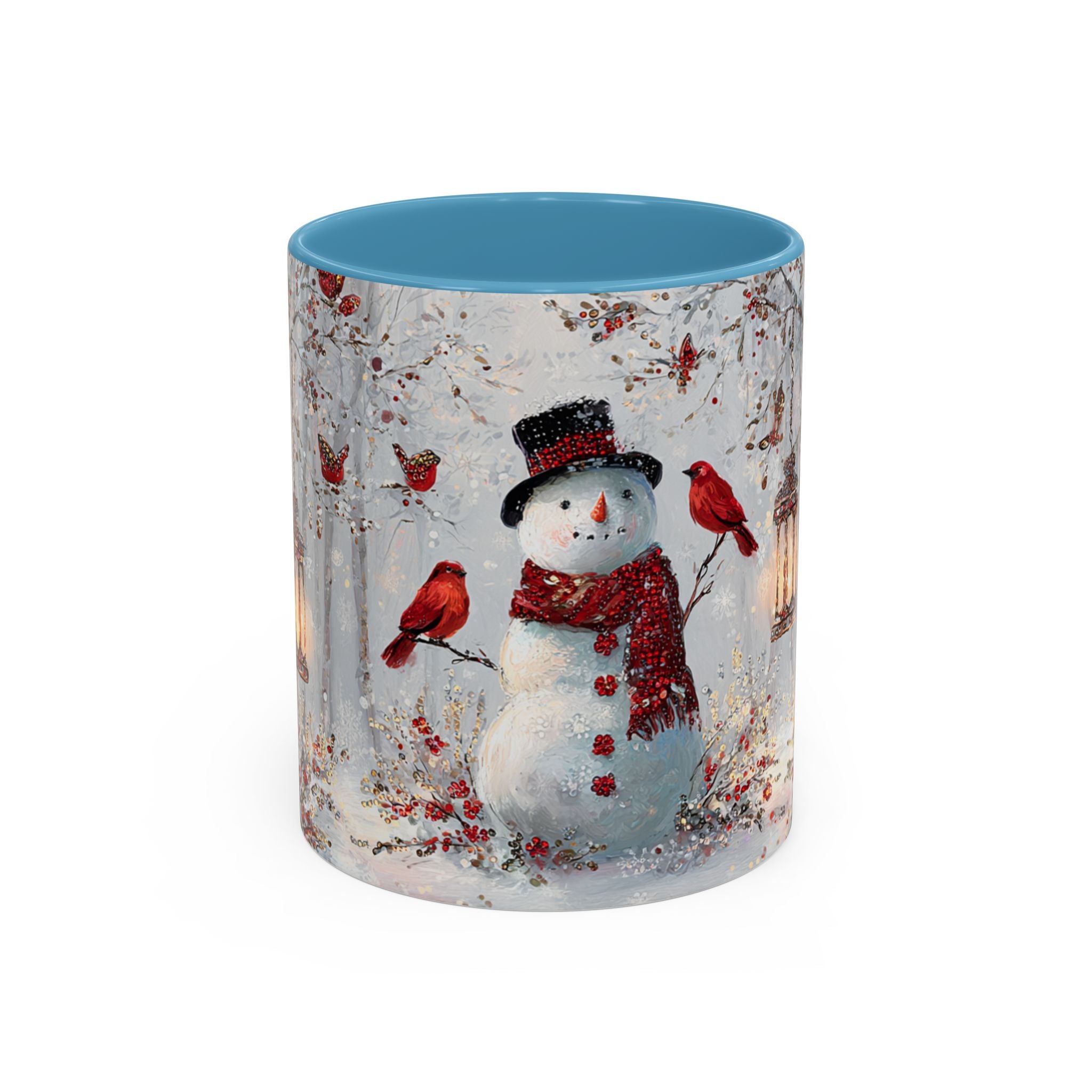 Winter Wonderland Coffee Mug - Snowman & Cardinals Design (11/15oz)