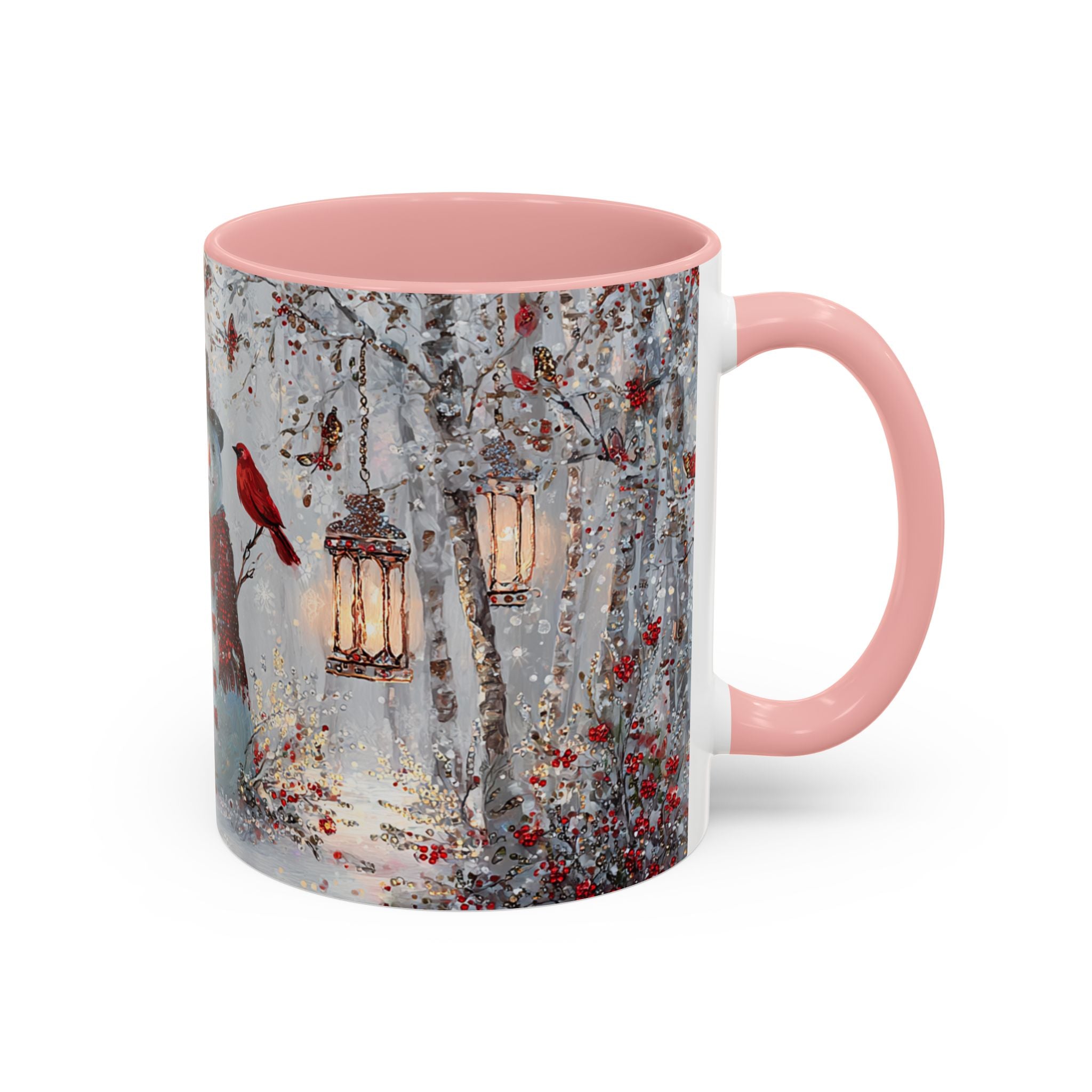 Winter Wonderland Coffee Mug - Snowman & Cardinals Design (11/15oz)