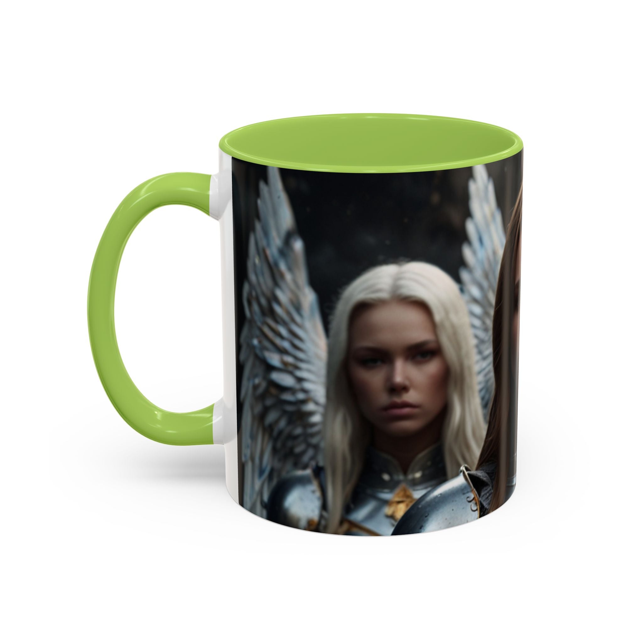 Warrior Angel Accent Coffee Mug - 11 or 15oz Ceramic Mug for Fantasy Lovers