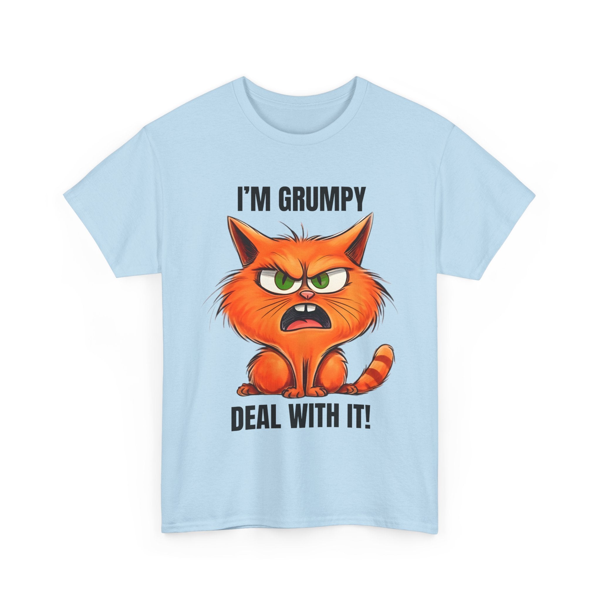 Grumpy Cat Tee: Unisex Heavy Cotton Shirt, Funny Cat Lovers Gift, Casual Wear, Birthday, Humor Apparel