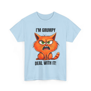 Grumpy Cat Tee: Unisex Heavy Cotton Shirt, Funny Cat Lovers Gift, Casual Wear, Birthday, Humor Apparel