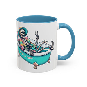 Rest in Peace Skeleton Coffee Mug - Fun Halloween Gift, Unique Home Decor, Hilarious Office Cup, Quirky Birthday Present, Spooky