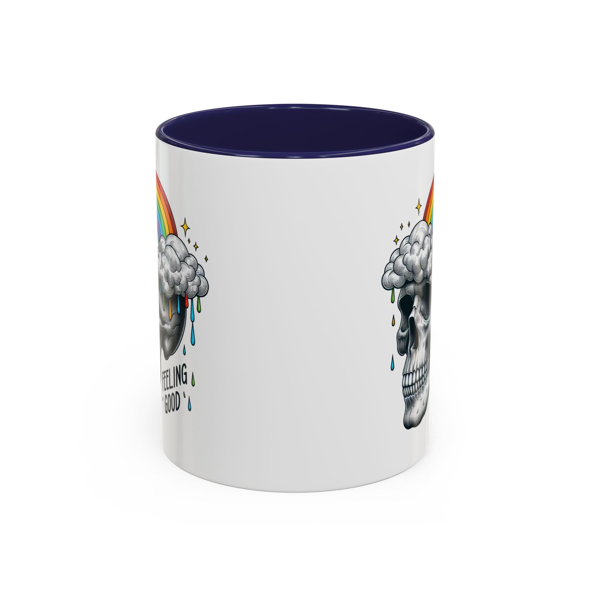 Skull Rainbow Coffee Mug, Unique Gift for Coffee Lovers, Halloween Decor, Daily Motivation Mug, Fun Skull Design