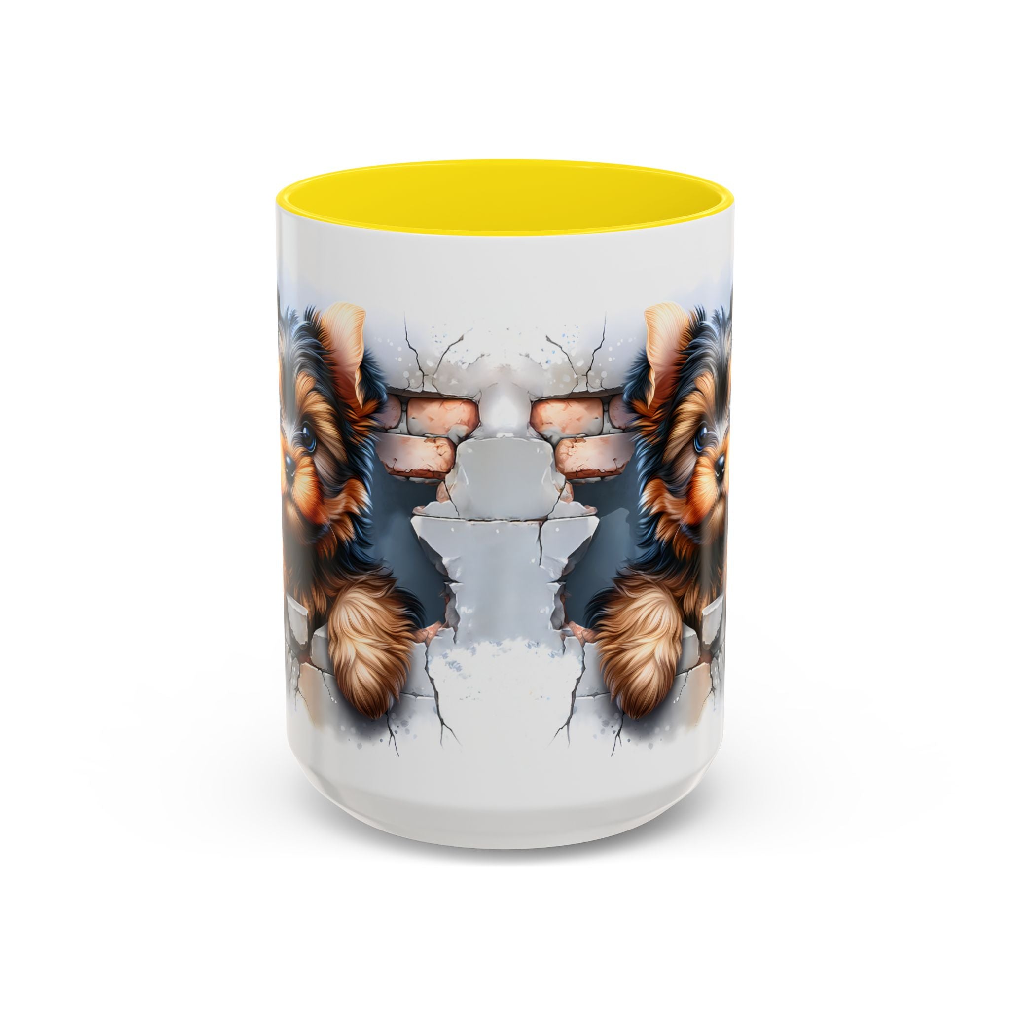 Cute Dog Peeking Coffee Mug, Pet Lover Gift, Yorkshire Terrier Mug, Animal Lover Coffee Cup, Dog-Themed Drinkware, Doggie Mug