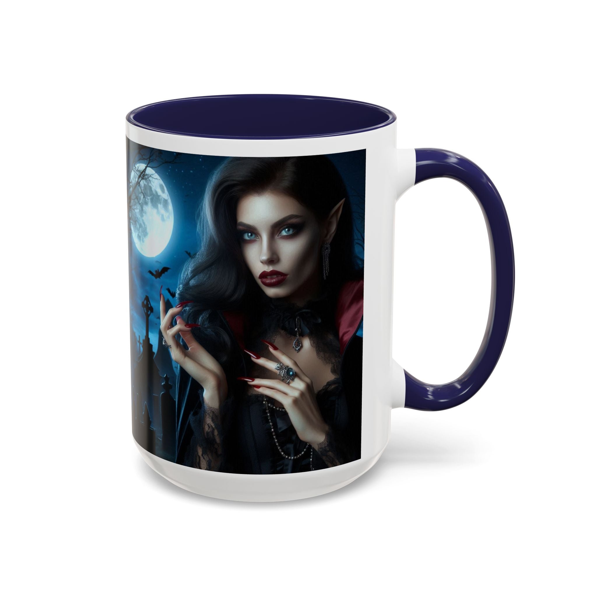 halloween Gothic Vampire Coffee Mug – 11/15oz full moon graveyard